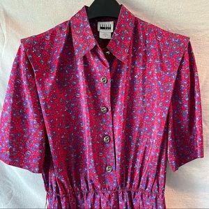 Vintage Leslie Fay Floral Midi Dress